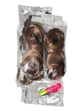 Luoyudu BT01 24” French Curly Braiding Hair Extensions Natural Brown lot of 7